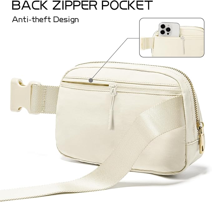 Gitus Personalized Gifts Birthday Gifts for Girls Fanny Pack Cross Body Bags with Initial Letter Preppy Stuff Gifts for Her Girlfriend Wife Sister Friends Mom (Ivory-Q)