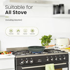 Kitchen Academy Removable Handle Pots and Pans Set - 10 Pieces Green Cookware Set with Removable Handle, RV Induction Cookware Set for Camp