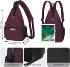 MOSISO Sling Backpack Travel Hiking Daypack, Crossbody Convertible Sling Bag with Front Pocket One Shoulder Chest Bag