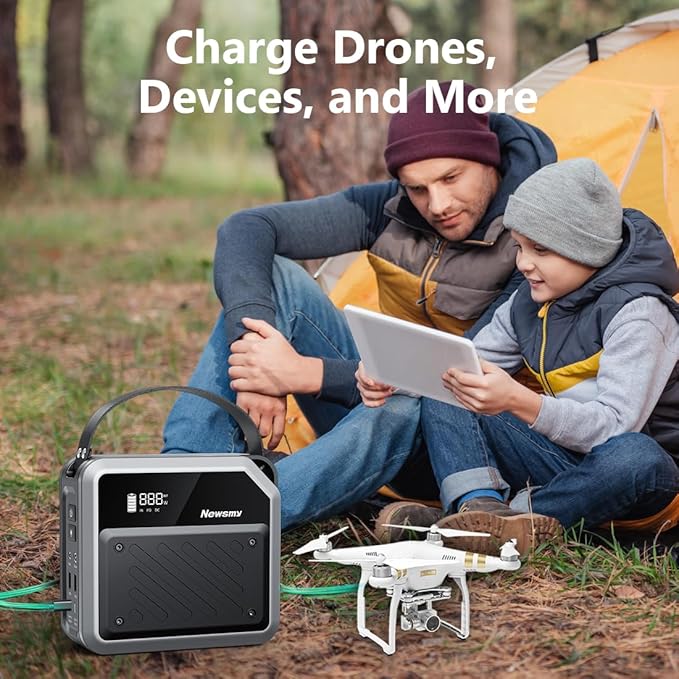 Portable Solar Power Station 270Wh/72000mAh, 268W Max Output, 2×100W USB-C PD, LiMnFePO4 Battery with Spotlight for Hiking, Traveling & Emergency, Drone Charging, Compact Power Stations