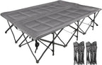 REDCAMP 2 Person Extra Wide Camping Cots for Adults 500lbs, 59" W Oversized Heavy Duty Sleeping Cots, XXXL Cots Portable for Indoor Office Outdoor, Grey