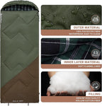 KingCamp Sleeping Bag for Adults, Cold Weather & Warm XL Big and Tall Flannel Sleeping Bags with Compression Sack Portable Waterproof Essentials Gear Accessories for Outdoor Camping