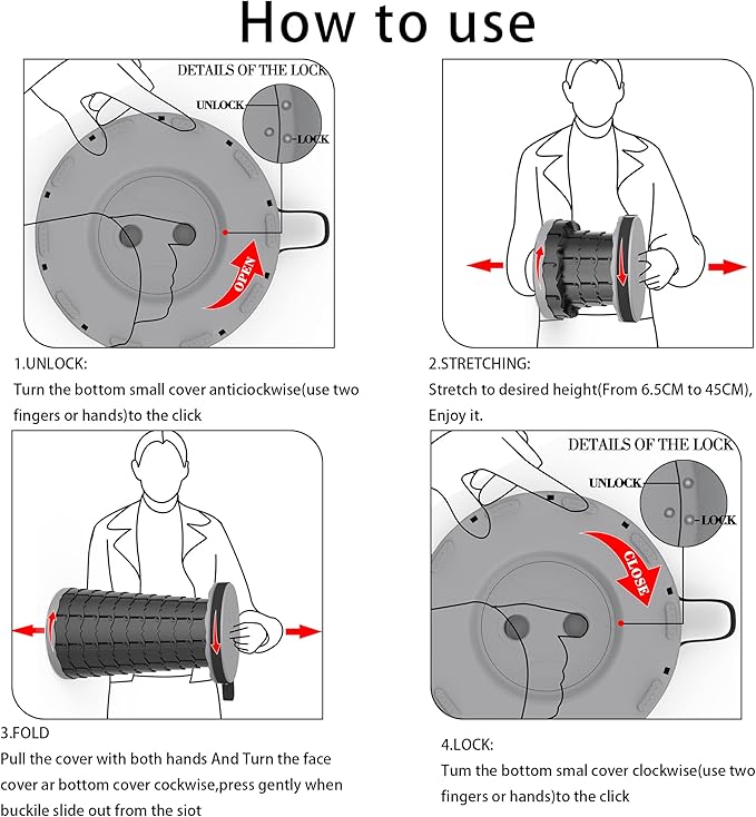 ALEVMOOM Telescoping Stool with Cushion, Portable Telescoping More Sturdy Capacity 440Ib,Collapsible Retractable Adjustable Folding Stool for Garden Hiking Fishing BBQ
