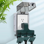 3 Outlet Outdoor Wall Adapter, UL Listed 3-Prong Grounded Outlet Splitter, Weatherproof Heavy Duty Multi Outlet Power Plug Extender with Dust-Proof Cover, Green (1 Pack)