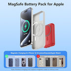 Magnetic Portable Charger for iPhone, 10800mAh 4-in-1 Wireless Power Bank with iWatch Charger, 25W PD Fast Charging Battery Pack for Magsafe, iPhone 16/15/14/13/12 Series, Apple Watch (Red)