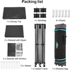 COBIZI 10x20 Pop up Canopy Tent 10x20 Canopy with 6 Sidewalls Waterproof Heavy Duty Commercial Canopy Tent for Parties Outdoor Tent Garden Gazebo Tent, Carry Bag with Wheel(10x20ft, Black)