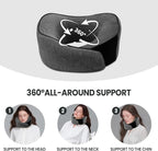 Travel Pillow, 100% Pure Memory Foam Travel Neck Pillow Airplane Neck Support Ergonomic Design for Traveling Suitable for Airplanes,Offices and Cars-Dark Grey
