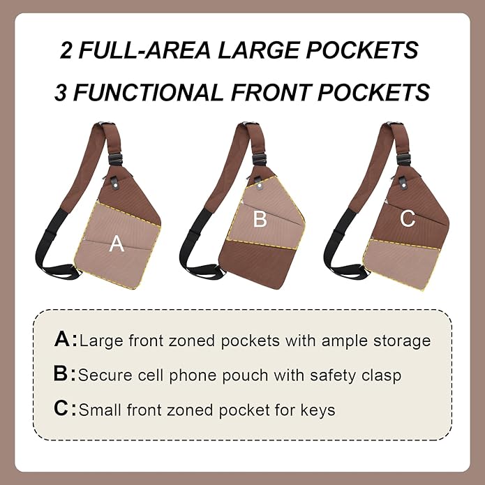 Anti Theft Crossbody Travel Bags for Women Men Cross Body Slim Sling Handbags with S Hook Antitheft