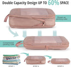 Expandable Compression Packing Cubes for Suitcases,6 Set Lightweight Compressible Travel Packing Organizer for Carry on Suitcase,Organizer Bags Set as Travel Essentials for Women