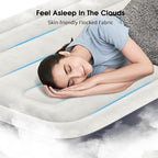 Twin Air Mattress with Built in Pump Raised,18''Inflatable Mattress of Upgraded Vertical Beams,Self Inflatable Blow Up Mattress in 3 Mins,Flocked Top Airbed with Carry Bag for Home,Camping