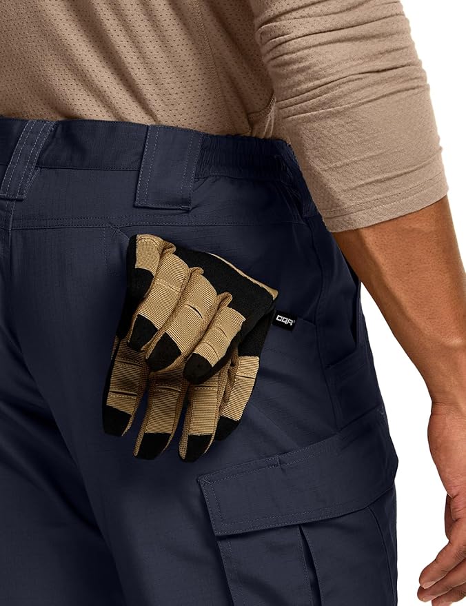 CQR Men's Tactical Pants, Water Resistant Ripstop Cargo Pants, Lightweight EDC Work Hiking Pants, Outdoor Apparel