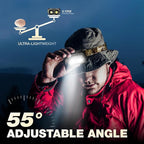 Mossy Oak 600 Lumens Rechargeable Headlamp, Lightweight LED Headlight with White & Red Light, Waterproof Head Lamp with Non-Slip Band, Dimmable & Memory Function for Camping, Running, Hiking, Outdoors