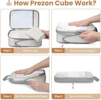 8 Set/6 Set/4 Set Compression Packing Cubes for Travel, Lightweight Vacation Travel Essentials, Travel Accessories for Suitcase Organizer Bags Set, Durable Luggage Organizer
