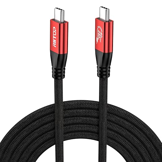 RIITOP 240W USB4 Cable [40Gbps, 3.3ft], USB 4 Video Cable Compatible with Thunderbolt 4/3 Support 8K Video, 240W PD 3.1 Charging for MacBook, XPS, Surface Pro, Display Monitor eGPU