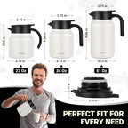 51Oz Thermal Coffee Carafes For Keeping Hot/Cold, Stainless Steel Coffee Carafe, Dustproof Insulated Water Carafe for Party/Home, Cream