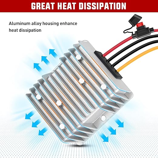 Nilight 48V 36V to 12V Voltage Converter 120W 10A Regulator Step Down to 12VDC Waterproof DC Convert Reducer Power Supply Transformer Module for Golf Cart Scooters