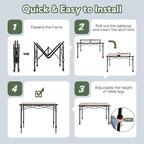 Portable Outdoor Adjustable Height Camping Table, Large for 2-6 Person, Foldable Roll-up Aluminum Camp Table with Carry Bag for Picnic, Camp, Sturdy, Stable, Loads 220 Lbs