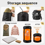 HIKEMAN Compression Sack, 50% More Storage! 12L/19L/32L/46L/53L Compression Stuff Sack, Water-Resistant & Ultralight Sleeping Bag Stuff Sack - Space Saving Gear for Camping, Hiking