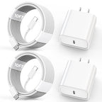 iPhone 16 15 Charger Fast Charging,2Pack 10FT Extra Long USB C to C Fast Charging Cord Woven Cable 20W USB C Charger Block for iPhone 16 Pro Max/16 Plus/iPhone 15/15 Pro Max/iPad Pro/Air/Mini/AirPods