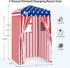 EAGLE PEAK Flex Ultra Compact 4x4 Pop-up Canopy, Sun Shelter, Changing Room, Portable Privacy Canopy Cabana for Pool, Fashion Photoshoots, or Camping, American Flag