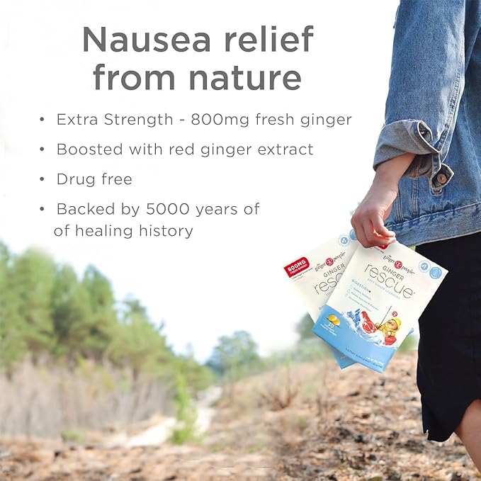 The Ginger People Ginger Rescue Digestive Wellness Lozenges (Soft) | Extra Strength - 800mg | Nausea, Upset Stomach, Motion Sickness, Mild Heartburn, Indigestion, 30 Count (Pack of 2)