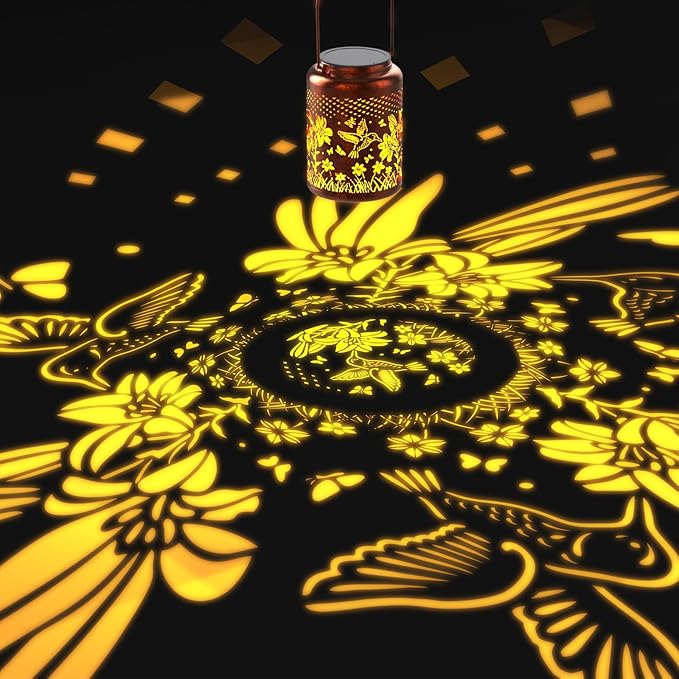 Solar Lanterns Outdoor Waterproof Hummingbird, KagoLing Birthday Gifts for Women Mom Grandma, Garden Decor Hanging Solar Lights Outdoor Metal Lantern Decoration Outside for Yard, Patio, Backyard