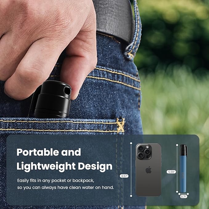 Portable Water Filter Straw Survival, Essential Camping & Hiking Gear, Water Purification Straw for Travel, Biking and Emergency Preparedness