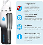 SENDESTAR SENDESTAR 40oz Stainless Steel Water Bottle(Cold for 48 Hrs, Hot for 24 Hrs),Double Wall Vacuum Insulated Bottle with Straw Lid, Spout Lid and Flex Cap, Fit in Any Car Cup Holder