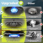 Portable 2 Burner Camping Stove with Handle, 16,000 BTU Foldable Propane Camping Stove with Grill and Carry Bag, Adjustable Burners&Flame-out Protection, Portable Camp Stove for BBQ, Tailgating, Grey