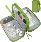 CAAORDKSO Electronic Organizer Travel USB Cable Accessories Bag/Case, Waterproof Electronics Accessories Case Organizer Bag for Cable, Cord, Charger, Phone, Power Bank, Earphone (Grass Green, Large)