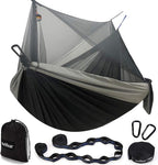 Sunyear Hammock Camping with Rain Fly Tarp and Net, Portable Camping Hammock Double Tree Hammock Outdoor Indoor Backpacking Travel & Survival, 2 Tree Straps,100% Waterproof
