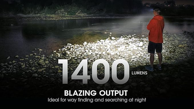 Nitecore NU43 Rechargeable Headlamp, 1400 lumens USB-C Bright Lightweight for Camping, Running, or Working, with Spotlight, Floodlight, Red Light, Including NitecoreS Sticker