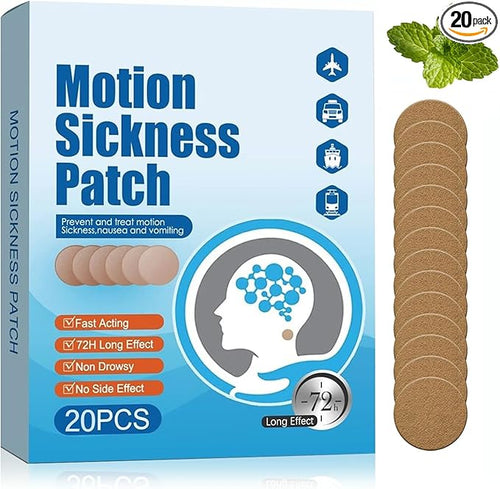 (2026 New) Motion Sickness Patches Non-Drowsy, 100% Natural Motion Sickness Patch(Efficient– Lasts 72 Hours)-for Car Airplane Ship Altitude Sickness(Travel Essentials)-for Adults and Kids(20 Count)