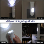 4 in 1 Emergency Power Failure Lights for Home, 2 Pcs Rechargeable LED Flashlight, Automatic Turn-On Power Outage Light Plug in Wall for Snow Storm Weatheready, White