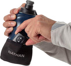Nathan Running Handheld Water Bottle Adjustable No-Grip Quick Squeeze Lite Hand Strap. 12 oz Insulated Water Bottle. Reflective Hydration