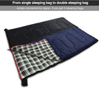 REDCAMP Cotton Flannel Sleeping Bag for Camping Backpacking, Adults Cold Weather Envelope Sleeping Bags with 2/3/4/6lbs Filling