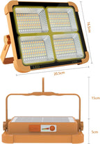 Portable LED Work Solar Light 100W 16500mAh 10000 LM with Stepless Brightness Job Site Battery Rechargeable LED Floor Light for Emergency Worklight for Hurricane (Orange(Remote))