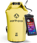 Earth Pak Waterproof Dry Bag - Roll Top Waterproof Backpack Sack Keeps Gear Dry for Kayak with Waterproof Phone Case