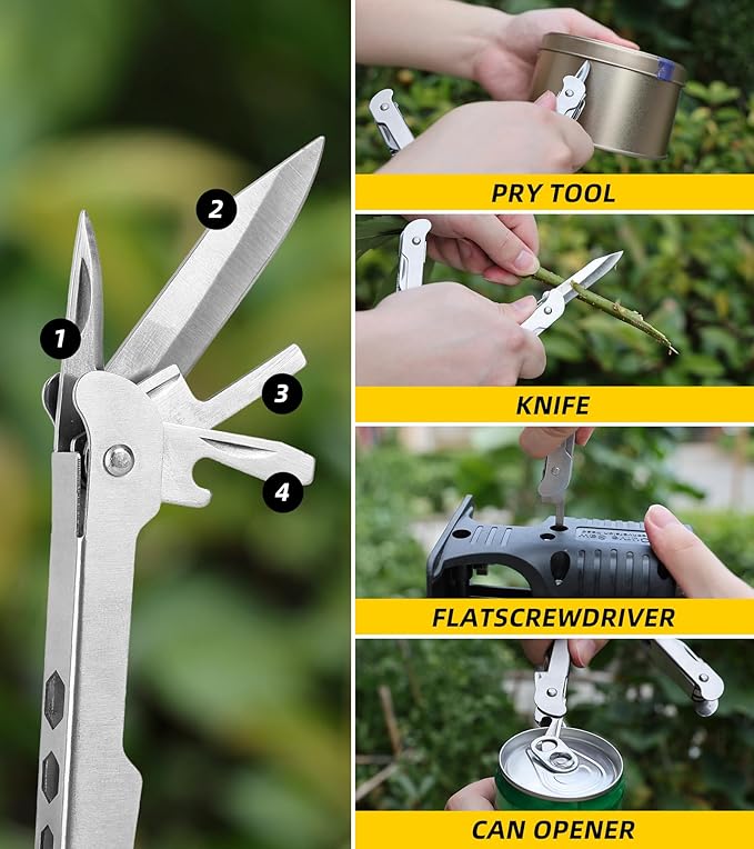 21-in-1 Multitools Needle Nose Pliers, Pocket Knife,Screwdriver, Bottle and Can Opener with Storage Bag-Apply to Survival,Camping, Hunting and Hiking