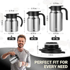 27Oz Thermal Coffee Carafes For Keeping Hot/Cold, Stainless Steel Coffee Carafe, Dustproof Insulated Water Carafe for Party/Home,Silver