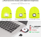 ATNKE LED Lighted Beanie Hat,USB Rechargeable 4 LED Running Headlamp Bright Cap with The Light Gifts for Men and Women