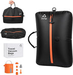 Zurligi Vacuum Compression Bags with Pump for Travel - Waterproof, Reusable, Removable Handle, Portable Travel Pack Vacuum Bag Kit for Carry On Suitcases and Backpack