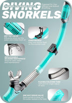 CAPAS Snorkel Mask Fins Set, Travel Size Snorkeling Gear for Adults with Adjustable Fins, Diving Mask and Dry Top Snorkel, Come with a Carrying Bag