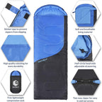 VENTURE 4TH Backpacking Sleeping Bag – XXL, Double and Single Sizes - Lightweight Warm & Cold Weather Sleeping Bags for Adults, Kids & Couples – Ideal for Hiking, Camping & Outdoor Adventures