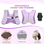 Fragraim Weighted Vest for Women Men - 8lb/10lb/12lb/16lb/22lb/25lb/30lb Weight Vest with Reflective Stripe, Detachable Phone Pouch, Ideal for Walking, Strength Training, Running, Workout, Cardio