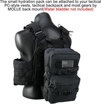 Tactical Mini Molle Hydration Pack,Molle Hydration Carrier with US Flag Water Resistant,Hydropack for Tactical Vest Backpack