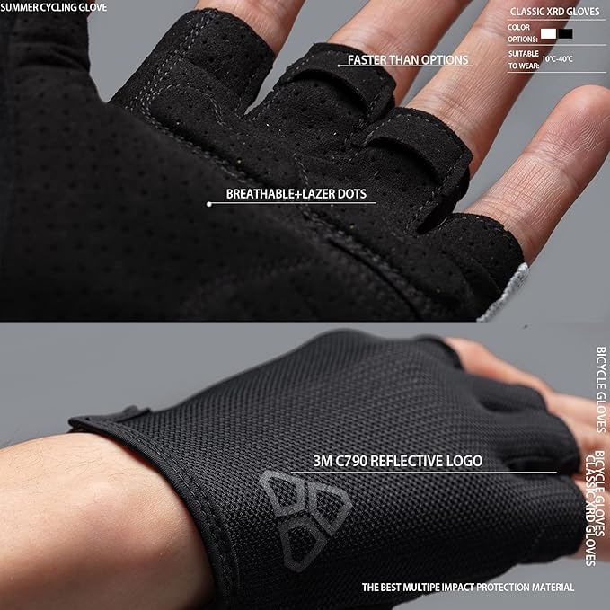 Cycling Gloves - Anti-Slip, Shock-Absorbing XRD Pad, Light Weight Breathable MTB Biking Gloves for Men & Women