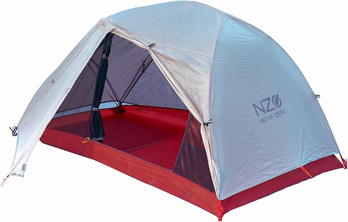 Near Zero 1-3 Person Ultralight Backpacking Tents, up to 2 Doors, 20D Ripstop Waterproof Sealed Nylon, Freestanding, Rainfly, 3 Season, with Lightweight Aluminum Frame. Easy Setup System