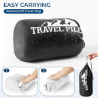 Travel Pillow Memory Foam Pillows, Ergonomic Wave Cervical Neck Pillow for Neck Pain Relief, Compressible Medium Firm Side Sleeper Pillow, Ideal for Camping, Office, Home & Bed (White, M)