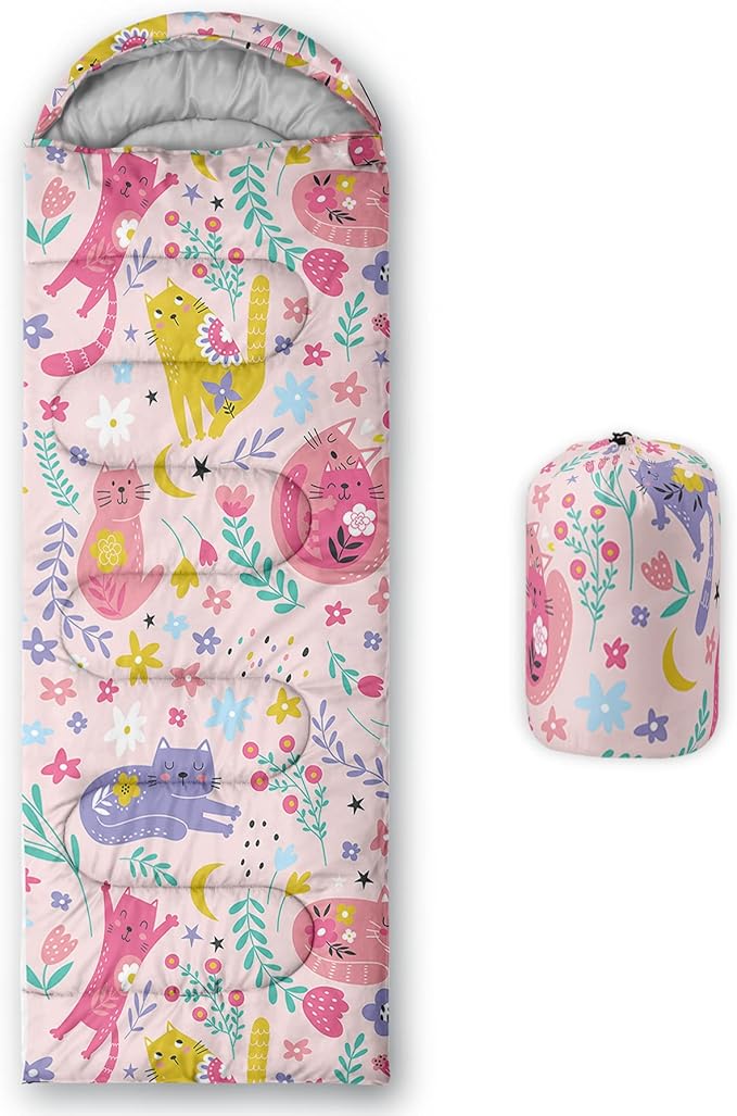 QOOMO Camping Sleeping Bags,3 Season Warm & Cool Weather,Lightweight,Waterproof Sleeping Bags for Adults & Kids,Traveling,and Outdoors,Camping Gear Equipment